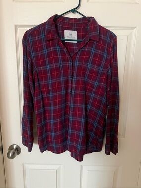 Women’s Wind River Burgundy Plaid Button-Up Shirt